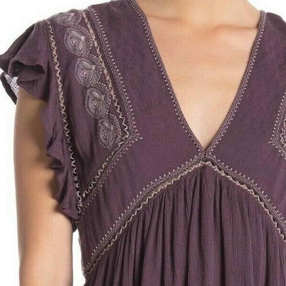 NWT_FREE PEOPLE Ruffle Plum Top - Picture 3 of 4